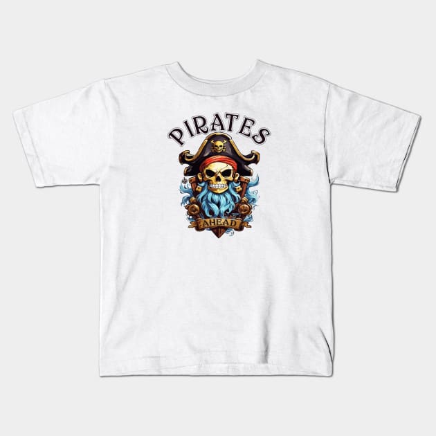 Pirates Ahead Kids T-Shirt by Maruf